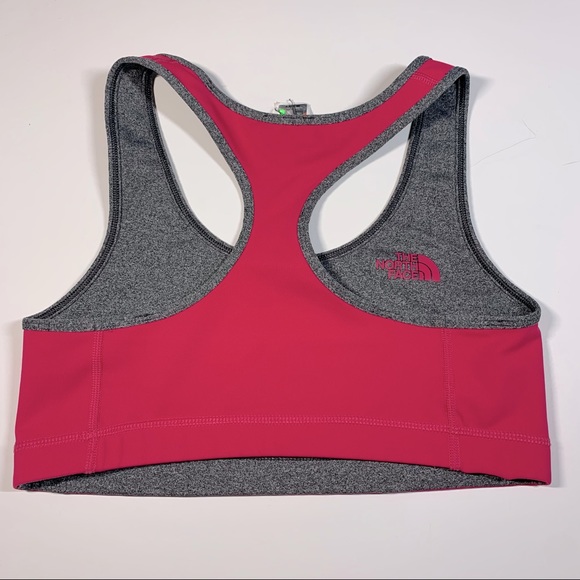 The North Face VERSITAS FEARLESS reversible pink & Heather Grey sports bra - Picture 2 of 8